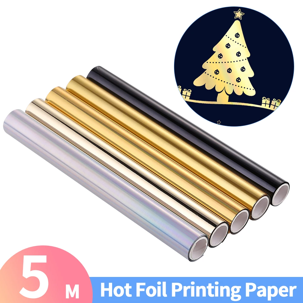 5M Hot Foil Paper Hot Stamping Foil Roll For T-Shirts Card DIY
