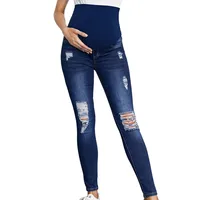 Autumn Fashion Denim Maternity Clothing Straight Long Jeans Wide Leg Loose belly Pants for Pregnant Women Pregnancy Casual Pants 1