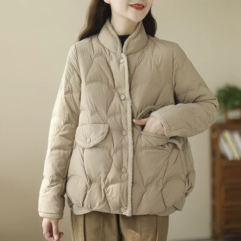 Short down Jacket Women 2023 Winter New Women's Clothing Korean Style White Duck down Ladies Pinghu Fashion Wholesale