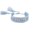 Boho tissé broderie amour poignet tricoté Bracelets d'enveloppement corde à la main tissage tressé glands ethnique femmes hommes bijoux