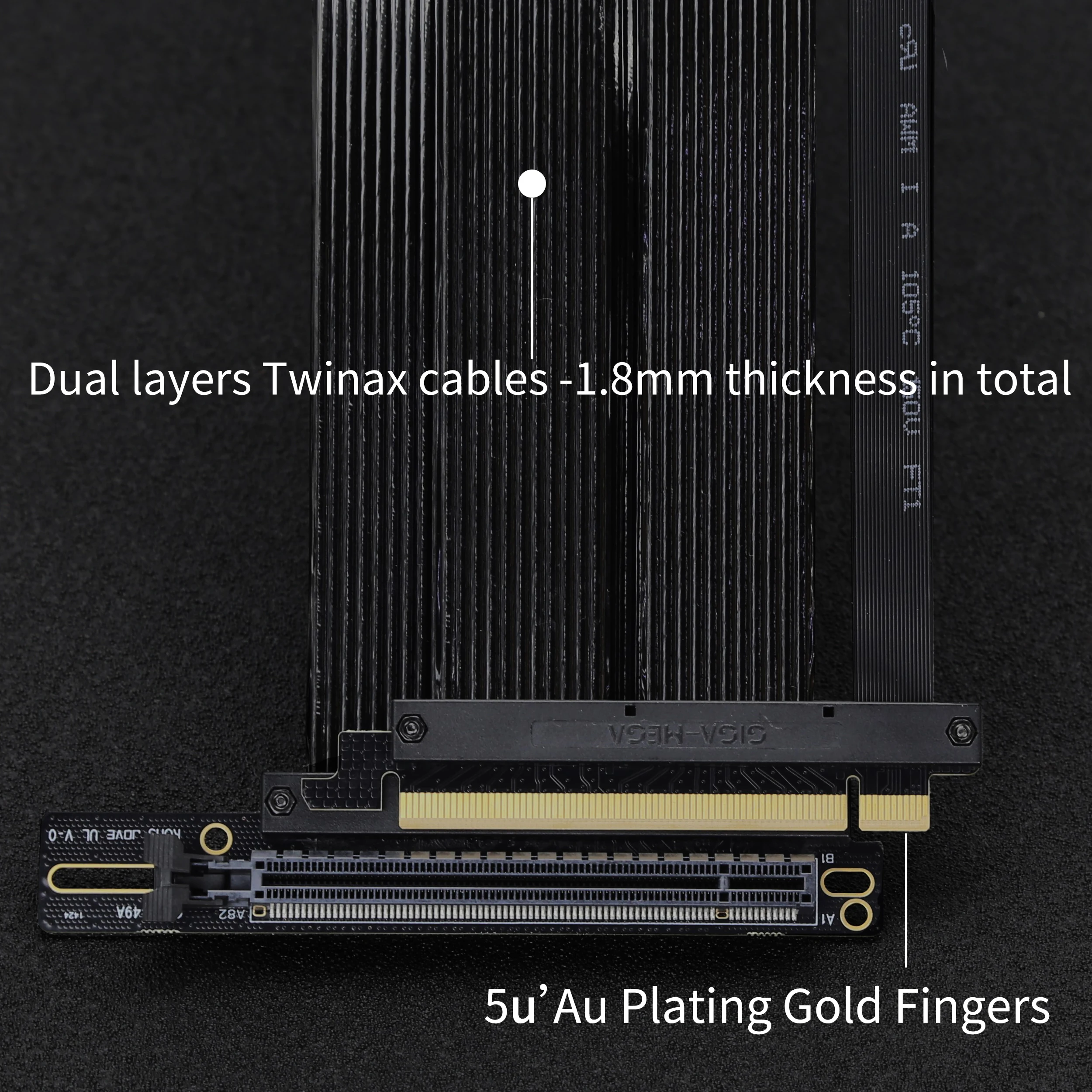 Left Angle PClE 4.0 Riser cable GPU vertical mount bracket PCI-E X16 Low loss high compatibility support ATX E-ATX case pcie riser cable