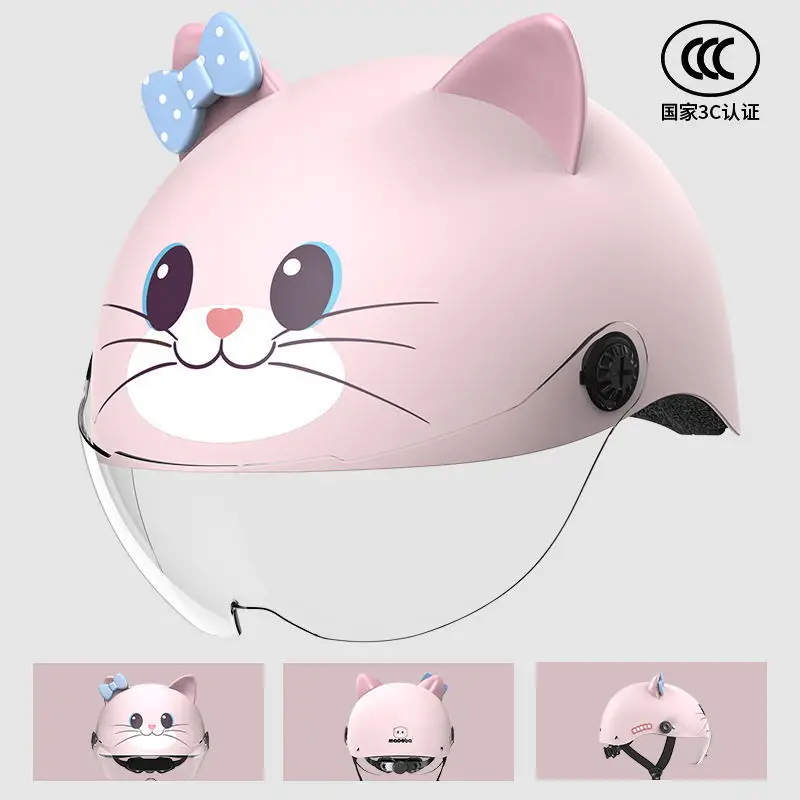 

Cute Children Helmet Girl Boy Scooter Safety Helmet Winter Kid Motorcycle Four Season Half Helmet Outdoor Cycling Windproof Gear