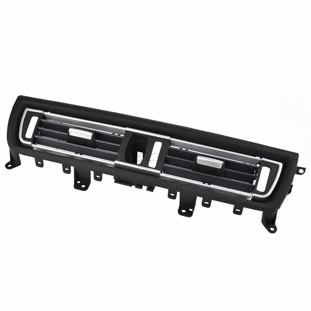 Luchtrooster voor AC Vent Vervanging voor B-MW 5-serie Interieur Centrale Ventilatie Dashboard Console Center AC Ventilatie 520 523 525 528 530 535 550 F10 F18 2010-2016 (zwart - met chroom