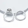 DEZO All Moissanite Engagement Rings Set For Her Total 1.42ct Solid 925 Silver Round Cut VVS D Color GRA Certificate 5