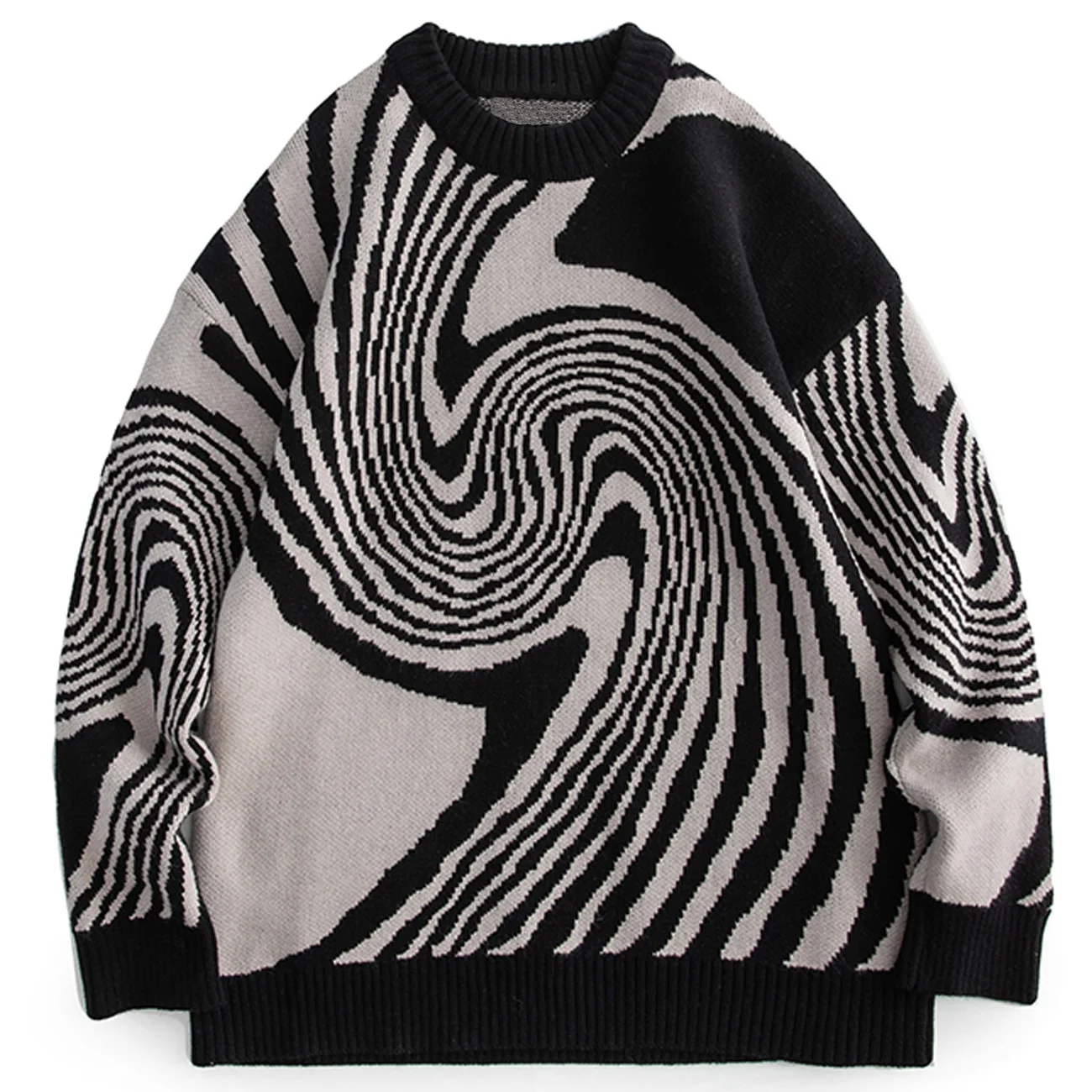 LACIBLE Autumn Winter Sweater Men Women Whirlpool Knit Sweater Harajuku  Loose Casual Knitted Sweater Pullover Hip Hop Streetwear|Pullovers| -  AliExpress