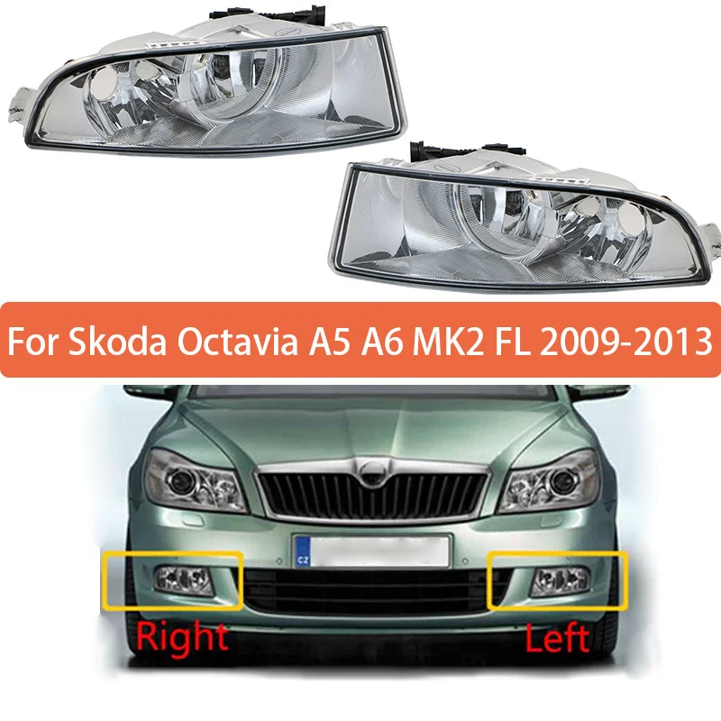 Front-Halogen-Fog-Light-Fog-Lamp-Without-Bulbs-For-Skoda-Octavia-A5-A6 ...