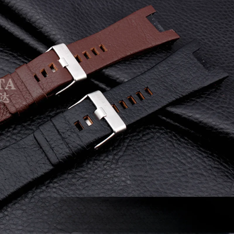 Waterproof Sweat-Proof Leather Watch Strap for Diesel Dz1216