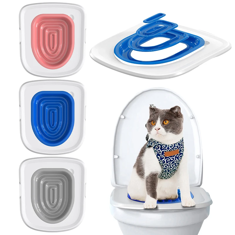 

Cat Toilet Trainer Reusable Detachable Cat Potty Training Kit Cat Litter Box Mat Plastic Cat Toilet Cleaning Accessories