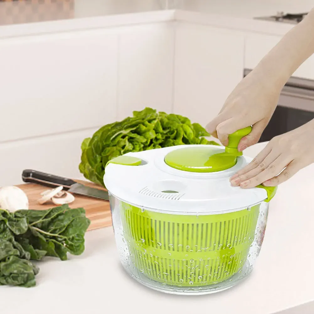 Salad Spinner Salad Dryer Vegetable Washing Dryer Fruit Washer Drying Greens Drainer Strainer Manual Lettuce Spinner