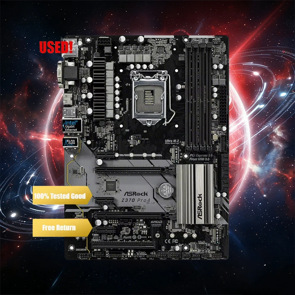 ASRock Z370 Pro4 Desktop Motherboard With Intel Z370 Z370M DDR4