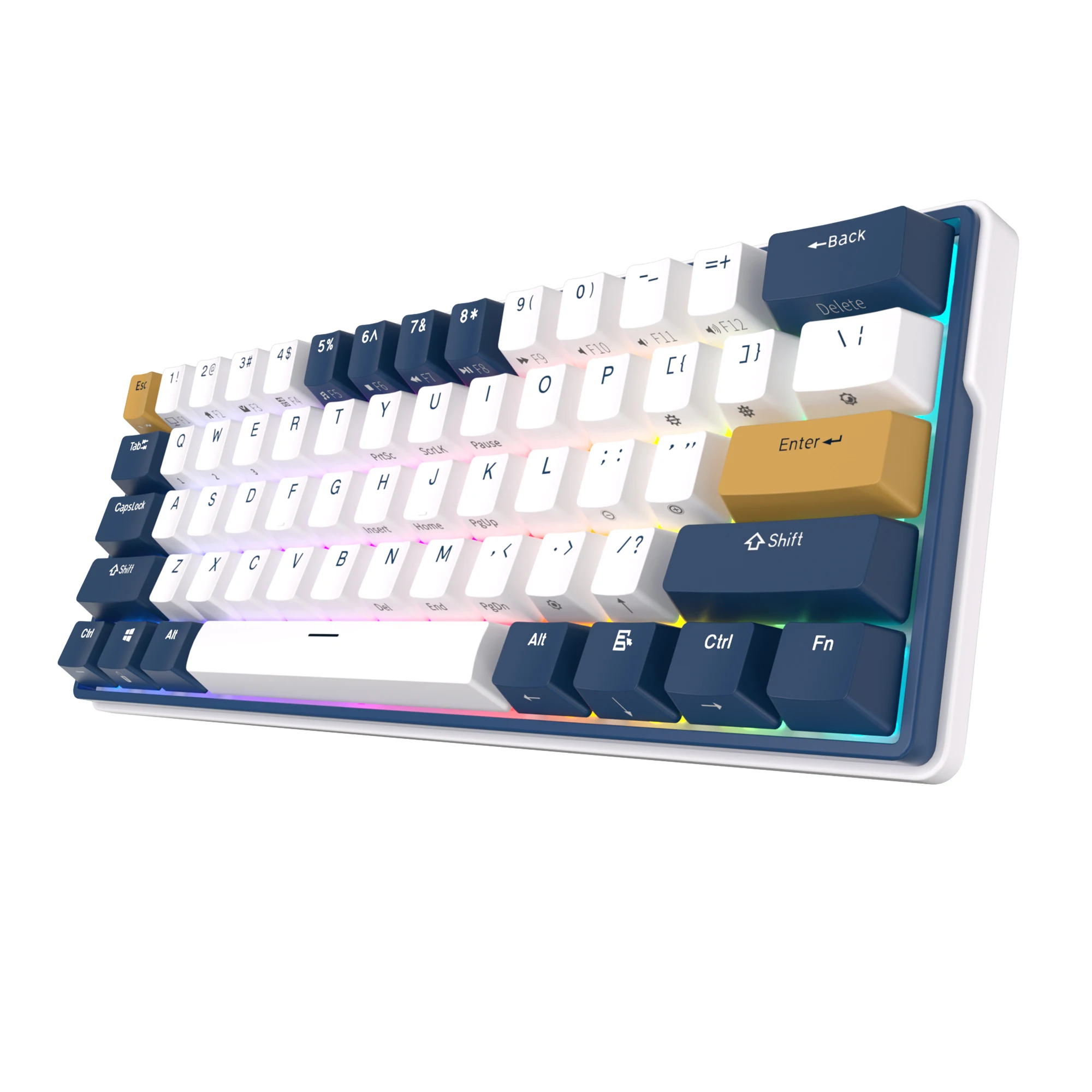 Royal Kludge-teclado Mecânico Tri-modo sem Fios Bluetooth Retroiluminado Rgb Teclados Mini Gamer Hot-swappable 61 Teclas 2.4g Rk61 Plus - Imagem 6