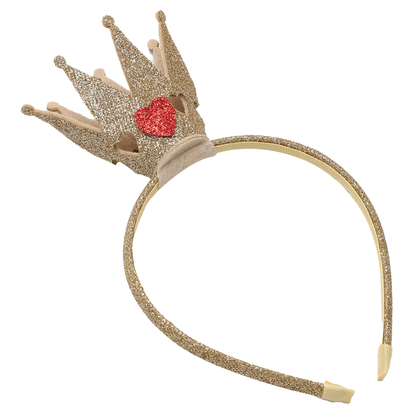 2 Sets Halloween Queen Costume Accessories Crown Hair Hoop Headband with Heart Shape Earrings for Cosplay Party