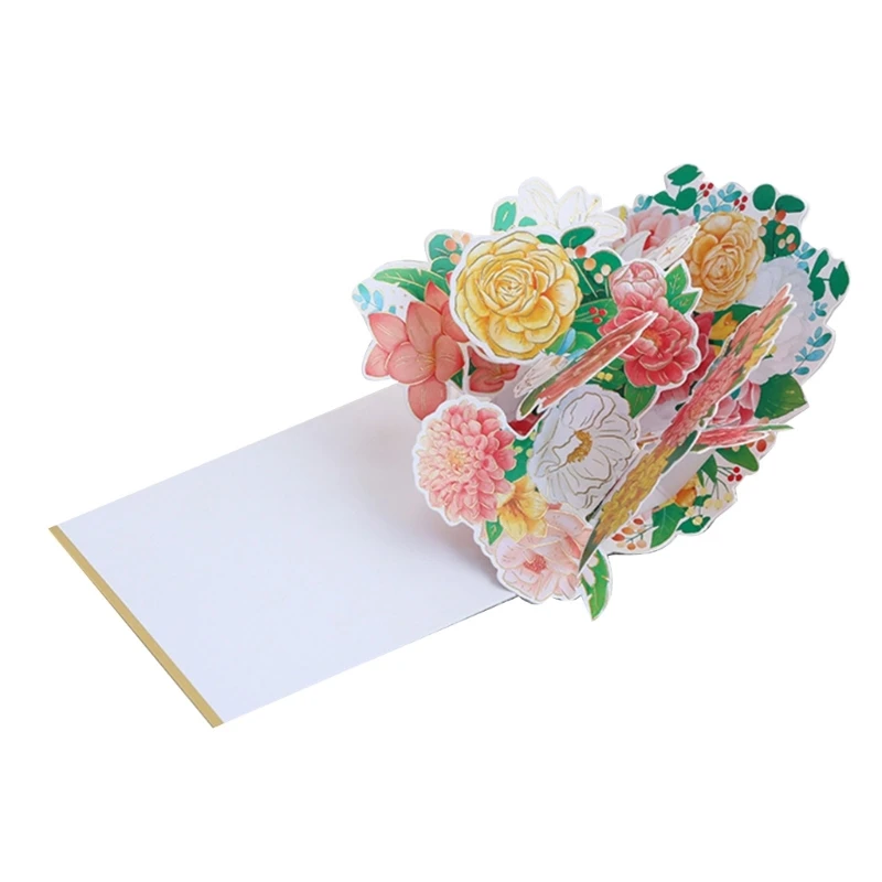 

Flowerrs Greeting Card Birthday Invitation Card Unique Flower Bouquet Card Gift