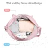 Gym Bag for Women Sports Travel Duffel Bag with USB Charging Port Weekender Overnight Bag with Wet Pocket and Shoes Compartment 3