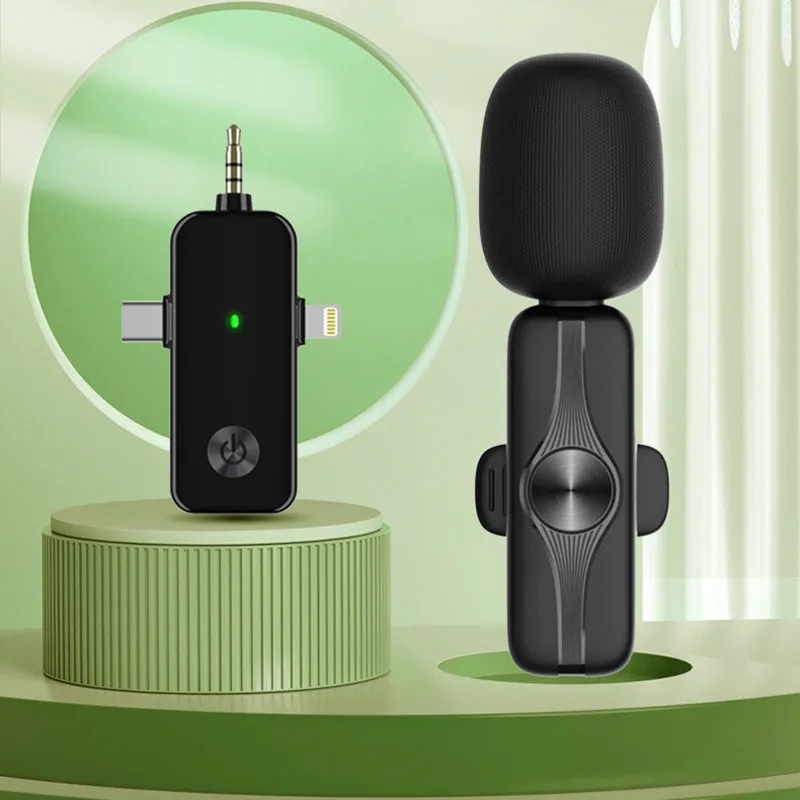 2.4G 3 In 1 Wireless Mini Microphone for iOS, Android, Camera Smartphone DSLR Desktop Laptop