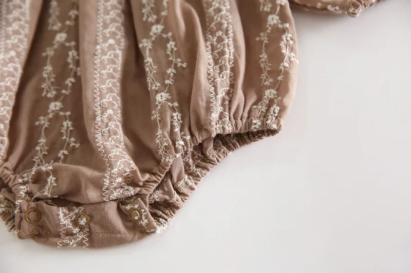 Neugeborene Mädchen Freizeit kleidung Herbst neue Langarm Bodysuit Kleinkind Mädchen Baumwolle bestickten Overall – Detail 19