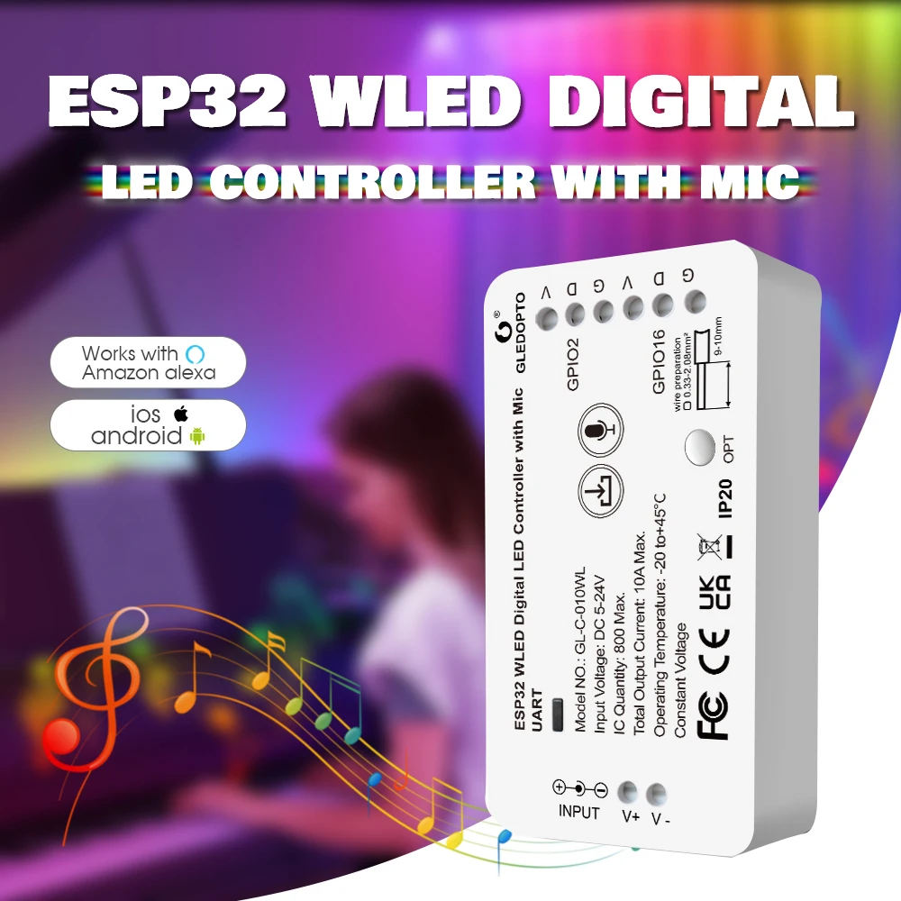 Rgb Ic Light Strip Smart Mic Controller Led Tape Smart-Things App Controllo Vocale Di Echo Plus Per Ws2811 Light Dimmer Switch