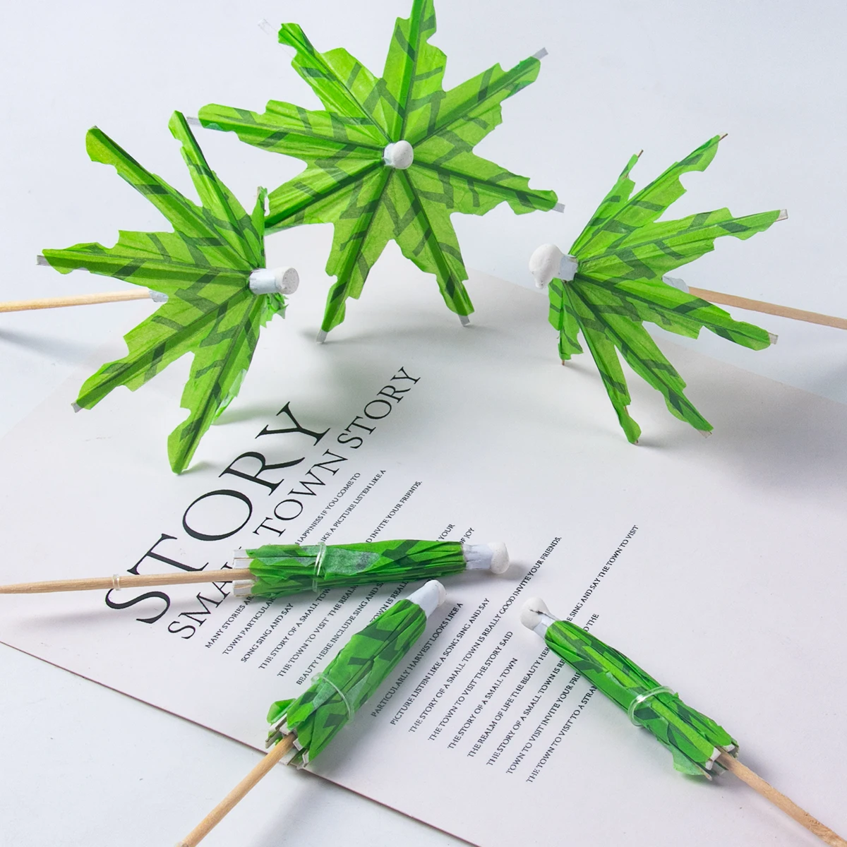 220 Pièces Parapluies à Cocktail En Bambou - 10 Cm (3,9 Pouces) Piques