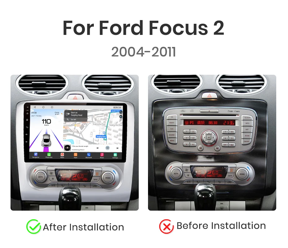 Junsun Qualcomm chip 8-Core Android13 Auto Radio Für ford focus 2 3 Mk2 Mk3 2004-2011 drahtlose CarPlay Autoradio Stereo Multimedia – Detail 4
