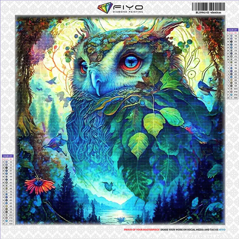 Diamond Painting Full Square Owl Cross Stitch Diamond Mosaic
