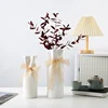 Simple White Vases Cream Style Imitation Paper Bag Pleated Ceramic Vase Hydroponic Vase Home Decoration Room Desktop Decoration 3
