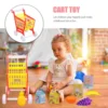 Play House Toy Cognitive Development Funny Shopping Trolley Fake Fruit and Vegetable Compact Cart Abs Kid Simulation Plaything 3