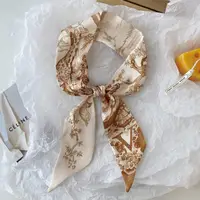 Super Beautiful Scarf 26 Letters Silk Scarf Headband Jungle Alphabet Print Bag Streamer Women Fashion Brand Design Silk Scarf 1