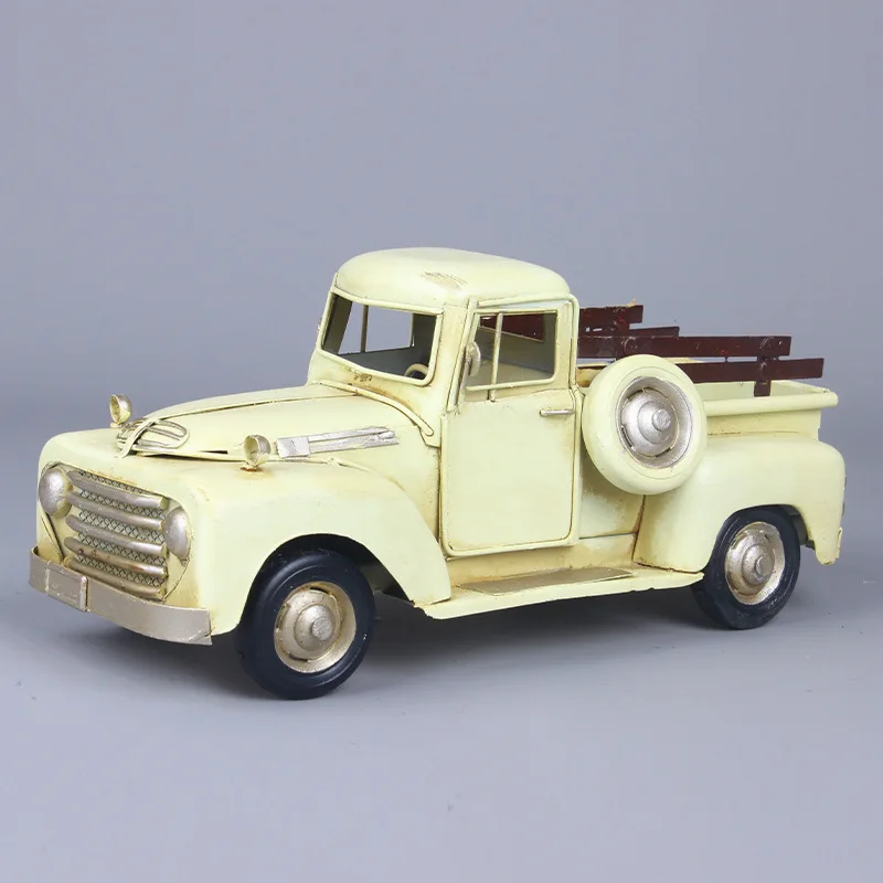 Bianco Pickup Vintage Iron Car Model Decoration Creative Home Cafe Wine Cabinet Tv Cabinet