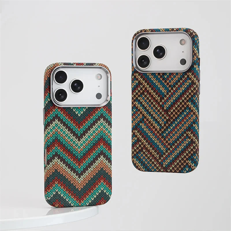 Sleek Carbon Fiber Texture Phone Case with Magsafe & Alloy Lens Cover