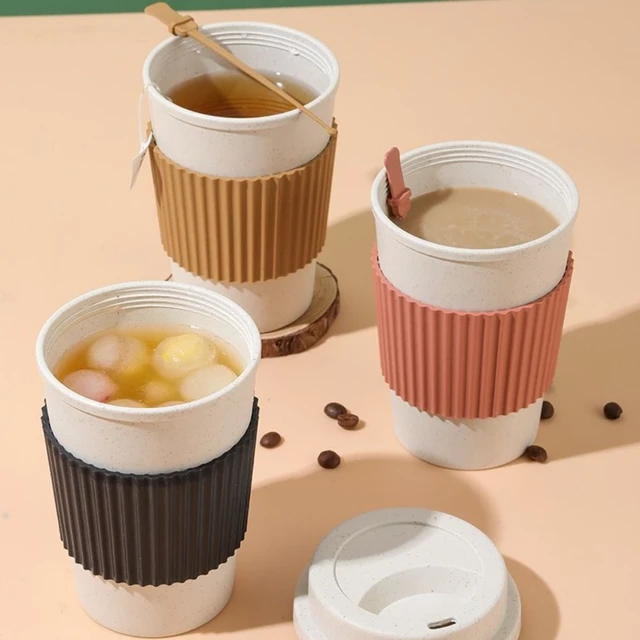 Reusable Coffee Cups With Lids Wheat Straw Portable Coffee Cup Dishwasher  Safe Eco Friendly Coffee Mug Coffee Tea Espresso Cups - AliExpress