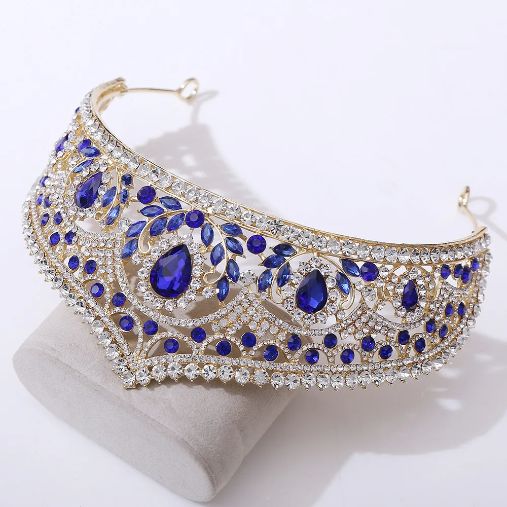 KMVEXO Baroque Red Crystal Leaf Crowns Wedding Hair Accessories Party Headpieces Women Bride Tiaras Pageant Hair Jewelry jewelry accessories hair accessory hair headdress bridal headwear hair band crown