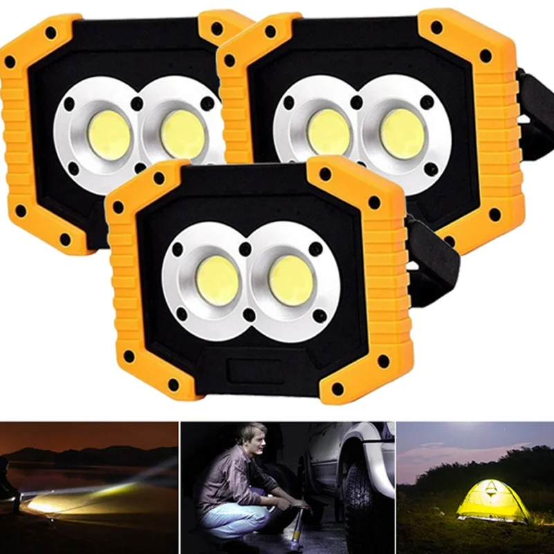 

COB Work Light Portable Spotlight Strong Power Led Flashlight for Bicycle USB Rechargeable Outdoor Torch for Camping Lantern