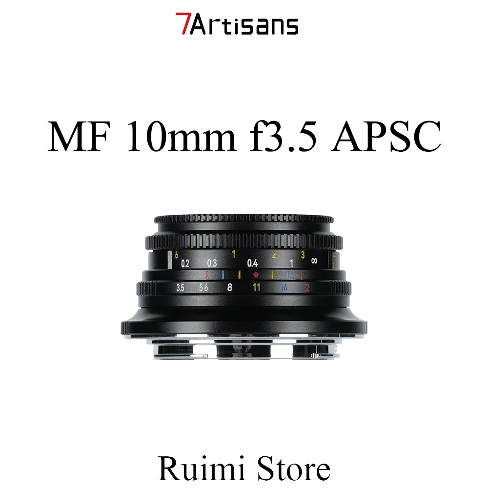 Obiettivo 7artisans 10mm F3.5 Grandangolare Non Fisheye Per Fujifilm X – APS-C, Messa A Fuoco Fissa, Peso 130g, Apertura F3.5-F16, 10 Lamelle