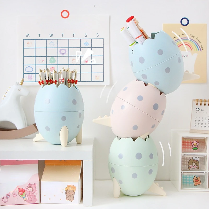 

Creative Cute Dinosaur Egg Plastic Pen Holder Stand Office Desk Organizer Pencil Pot Container Stationery Storage Box Kids Gift