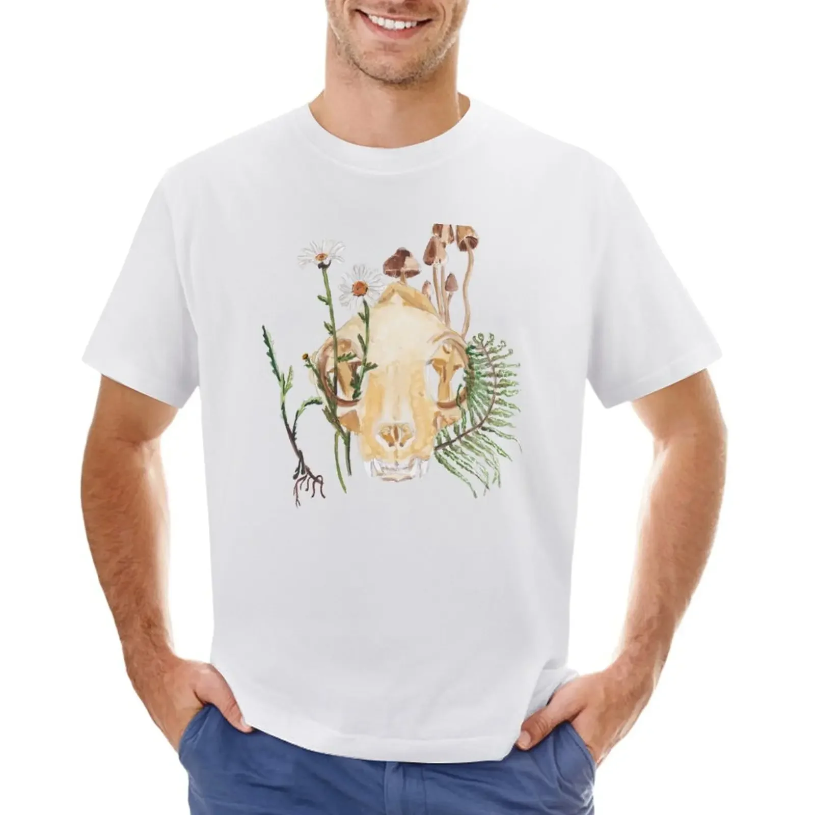 

Cat Skull T-shirt cute tops shirts graphic tees vintage clothes Aesthetic clothing t shirts for men pack