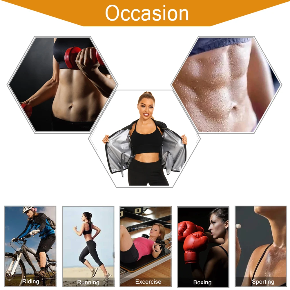 NINGMI Weight Loss Top Waist Trainer Sauna Shirt for Women Weight Loss Full Body Sauna Sweat Jecket