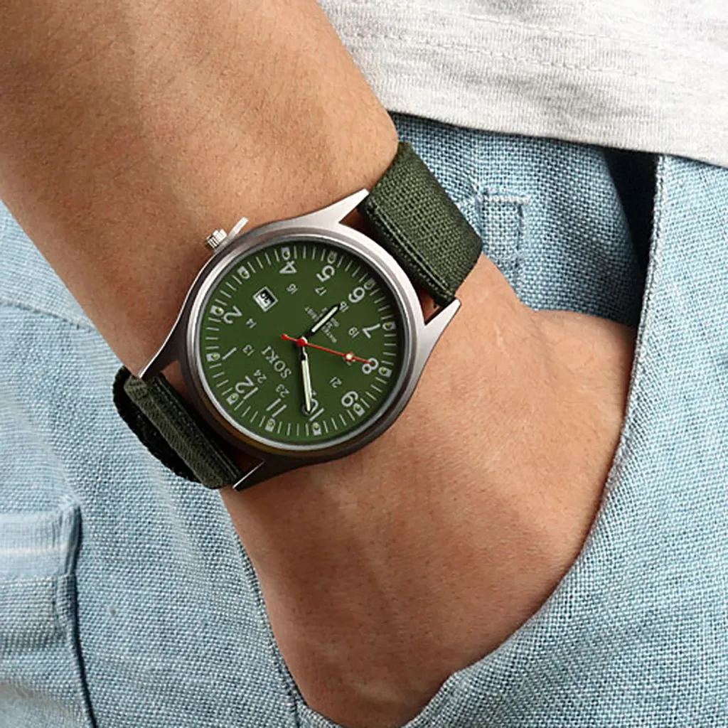 2024 New Men Watch Casual Calendar Function Hand Ornament Weaving Belt Luminous Sport Quartz Watches Birthday Gifts 4
