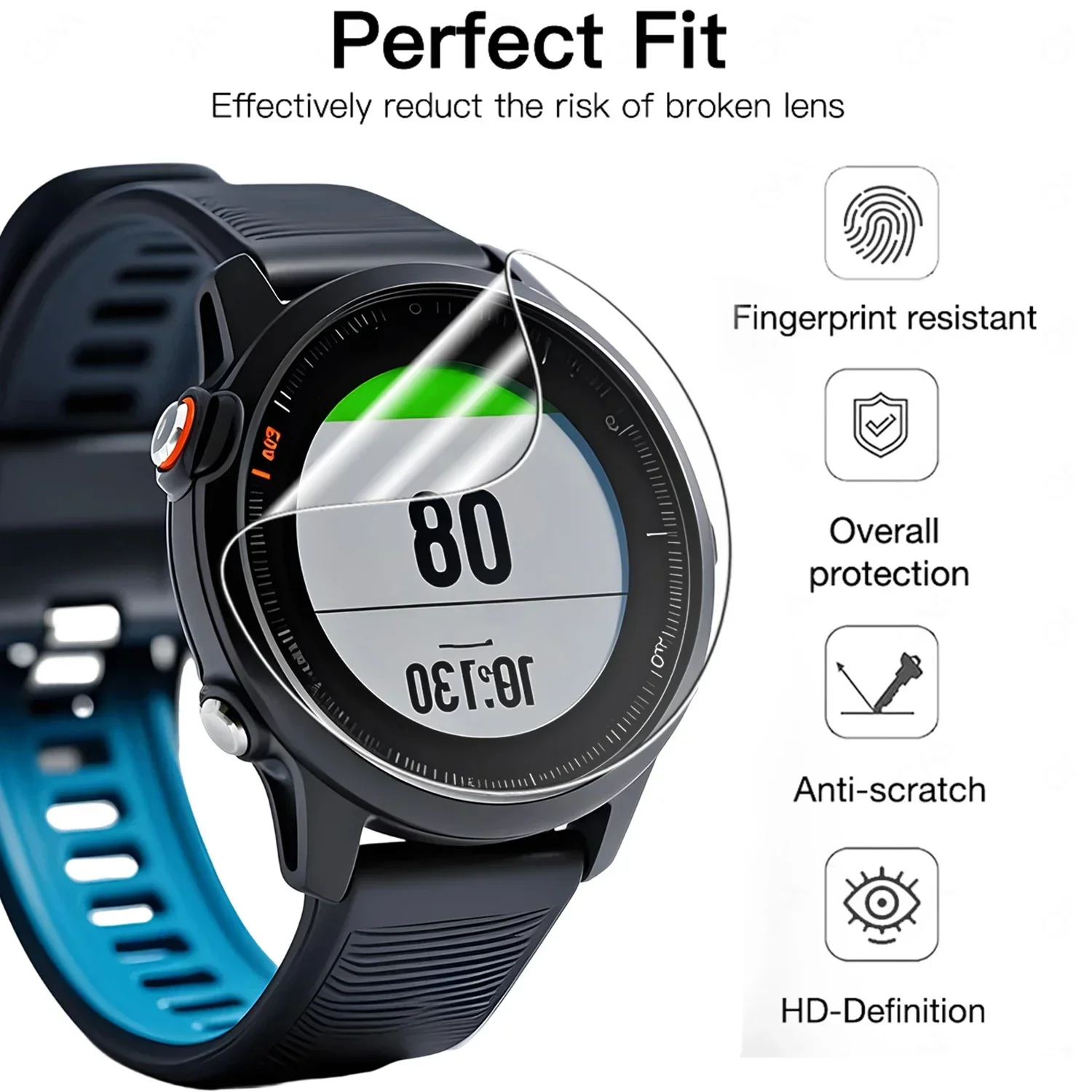 1-10Pcs Hydrogel Film For Garmin Approach S50 Screen Protector HD Clear Protective Cover Watch Films for Garmin S50 Accessories