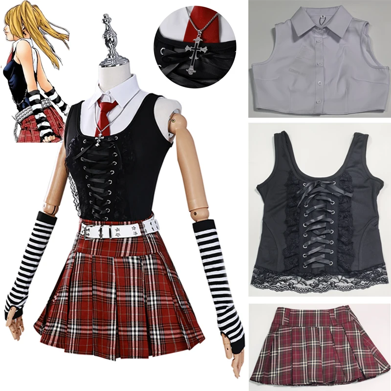 Misa Amane Inspired Gothic Lolita Dress with Subculture Necklace