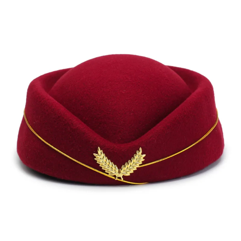 Air Hostesses Hat Stewardess Hat Beret Hat Women Formal Uniform Caps Accessory Party Hats Costume Accessories 2