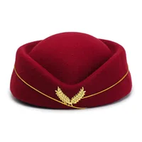 Air Hostesses Hat Stewardess Hat Beret Hat Women Formal Uniform Caps Accessory Party Hats Costume Accessories 2