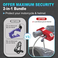 Verrou de guidon de moto, verrouillage de casque de moto, verrouillage de frein, antivol, équipement de sécurité de vélo combiné réglable 2