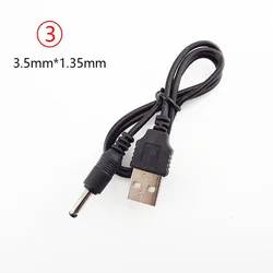 Universal USB A to DC Power Supply Extension Cable - Multi - Size Plug Jack Connector - 2 PCS (3.5x1.35mm)