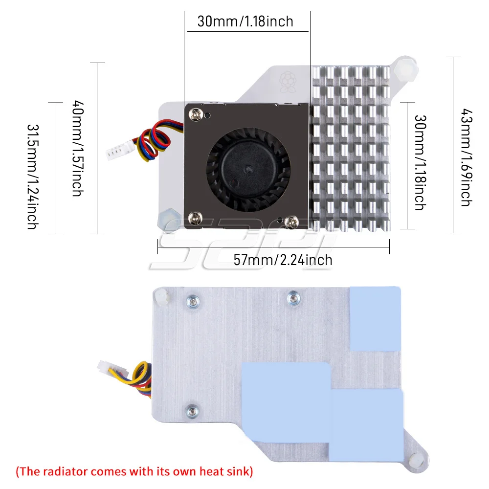 Caixa de Alumínio Raspberry pi Ventilador Oficial Raspberry pi 52pi - Imagem 6