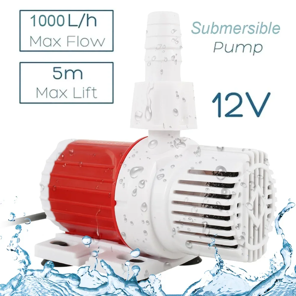 1000LH10WSubmersibleWaterPumpDC12VFountainWaterPumpwith16