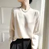 ZZ154 2024 Women's New Minimalist Style Loose Base Silk Versatile Long Sleeve Wear Solid Color Temperament Commuter Top 4