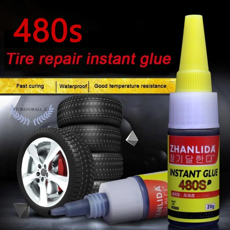 

480s Car Tire Repair Black Glue Tool Mighty Tyre Seal Curing Fast Glue Waterproof Auto Accessories Repair Sealant