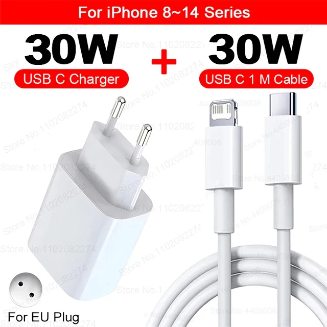 ตัวเลือกสินค้า ชาร์จเร็ว 30W สำหรับ iPhone 15 14 Pro Max สายชาร์จ USB-C