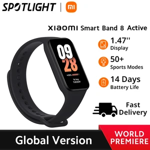 [Глобальная версия] телефон Xiaomi Smart Band 8 Active, Активный спортивный браслет 1,47 дюйма, пульсометр, водонепроницаемость 5 АТМ, Новые поступления