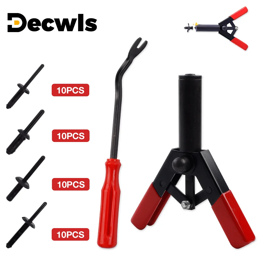 Plastic Rivet Gun Kit Quick Riveting Tool Manual Rivet Gun Plastic Rivet For Fastening Door Panels And Automotive Interiors